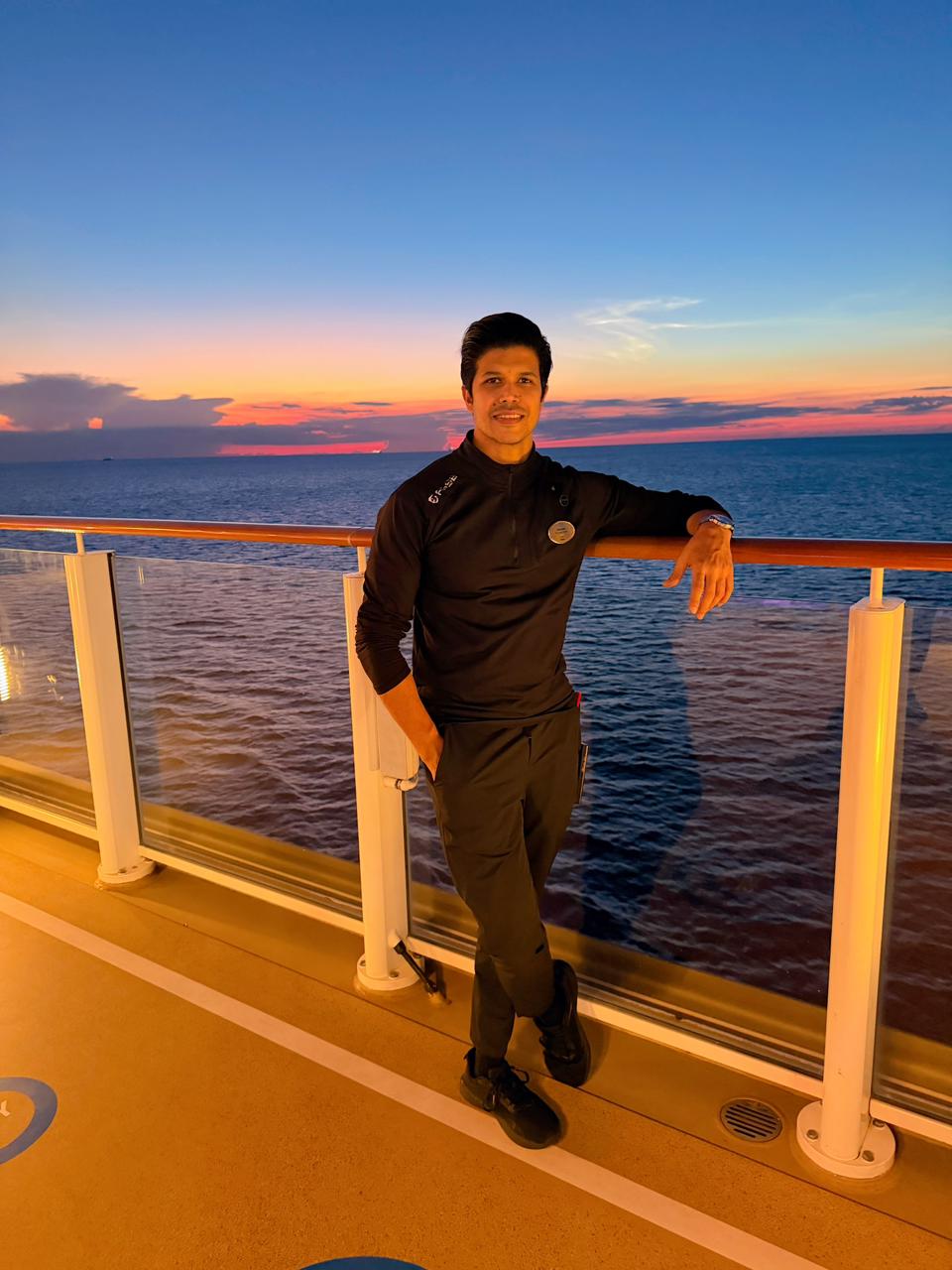 Bassam Mallick — Watching the sunset from the ship deck