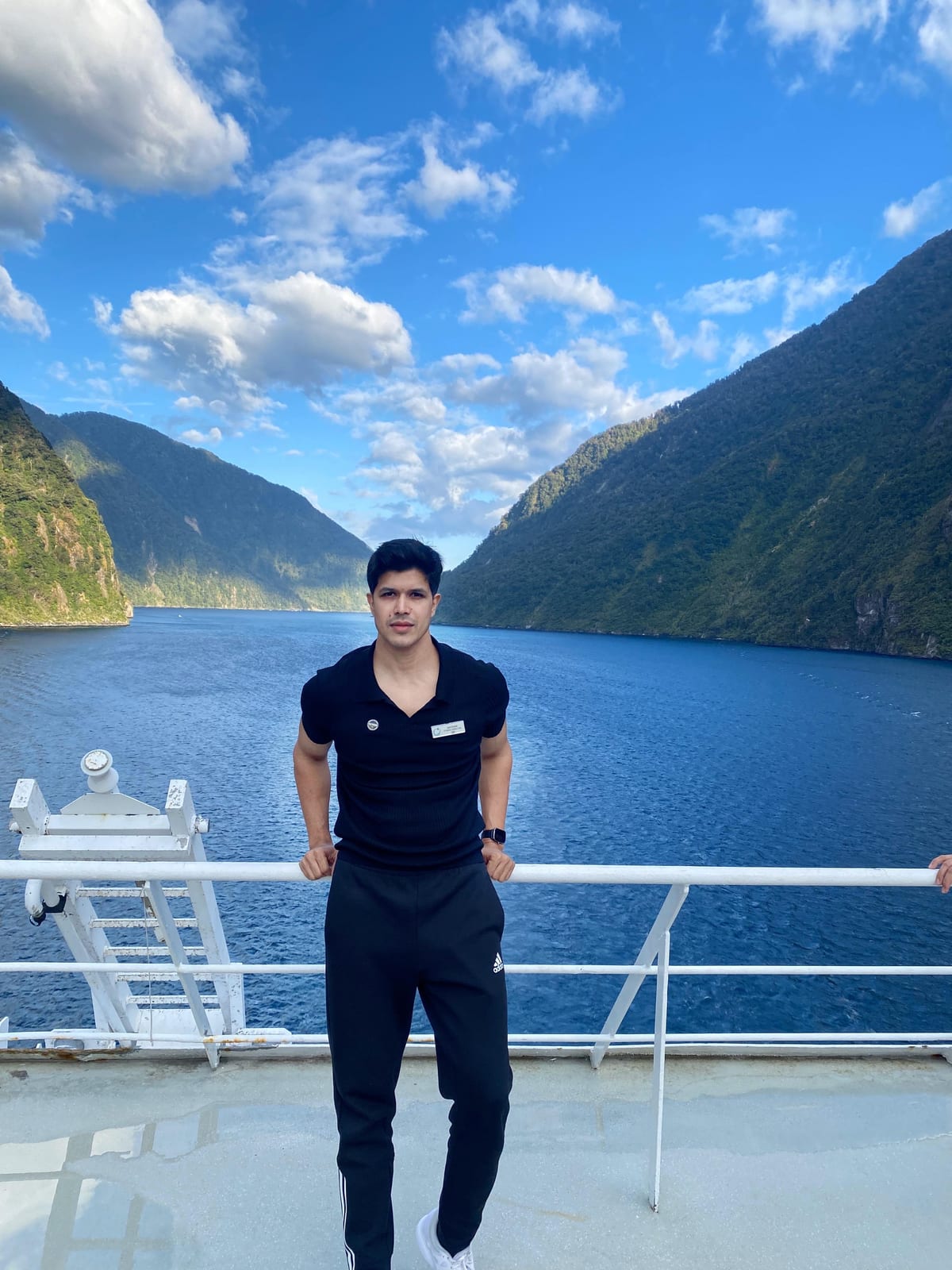 Bassam Mallick on a cruise-ship deck