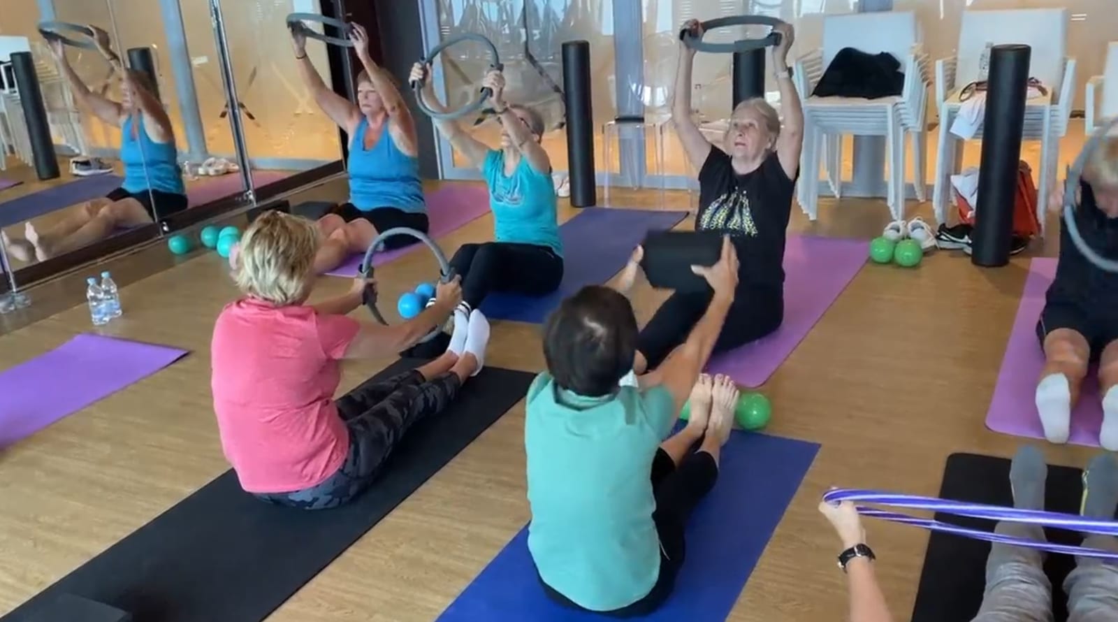 Bassam Mallick — A Pilates ring class on board