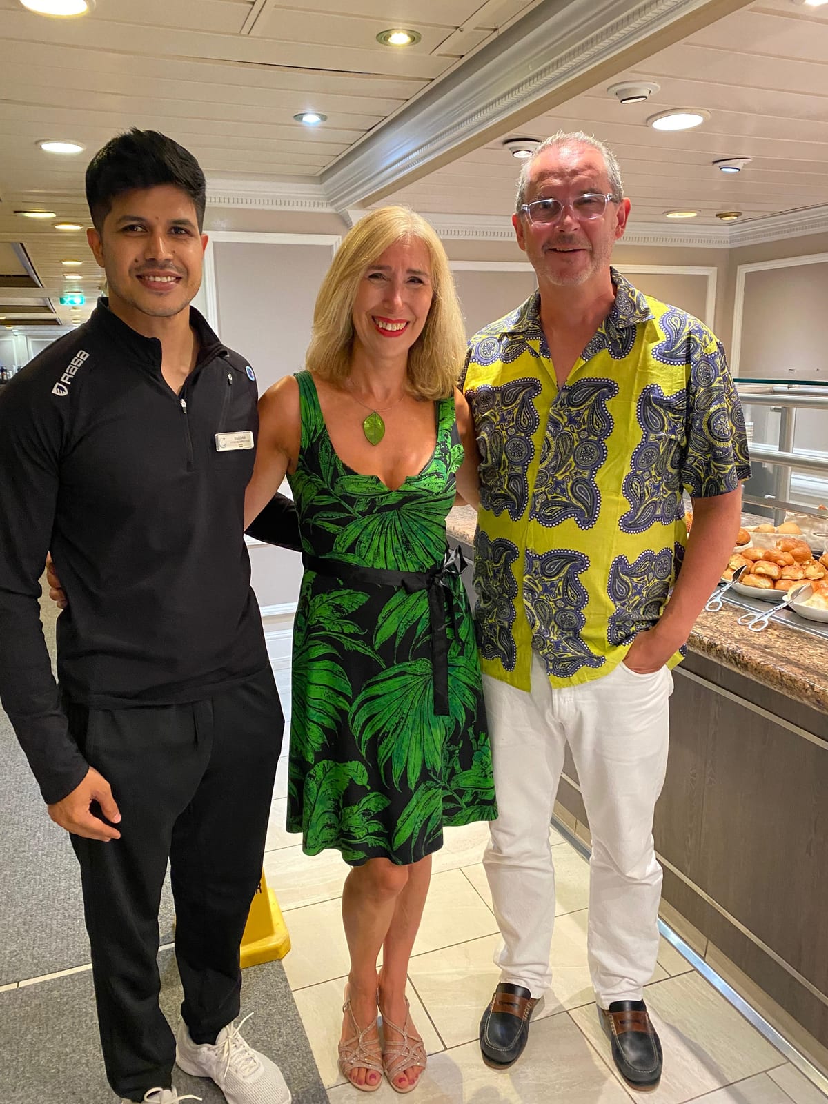 Bassam Mallick — Meeting guests by the buffet deck