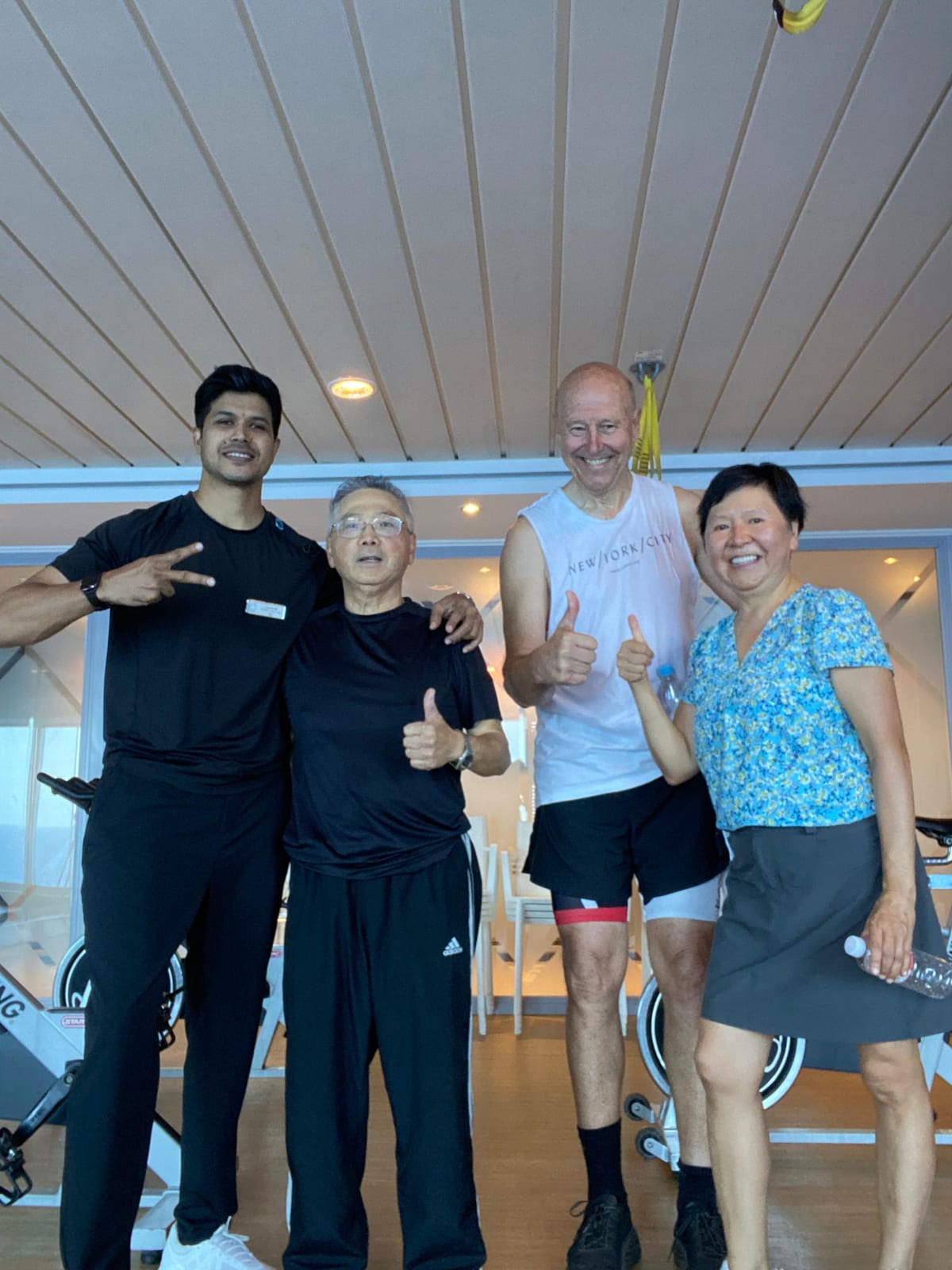Bassam Mallick — Thumbs up with guests after training